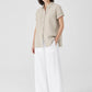 Eileen Fisher Organic Linen Classic Collar Short Sleeve Shirt