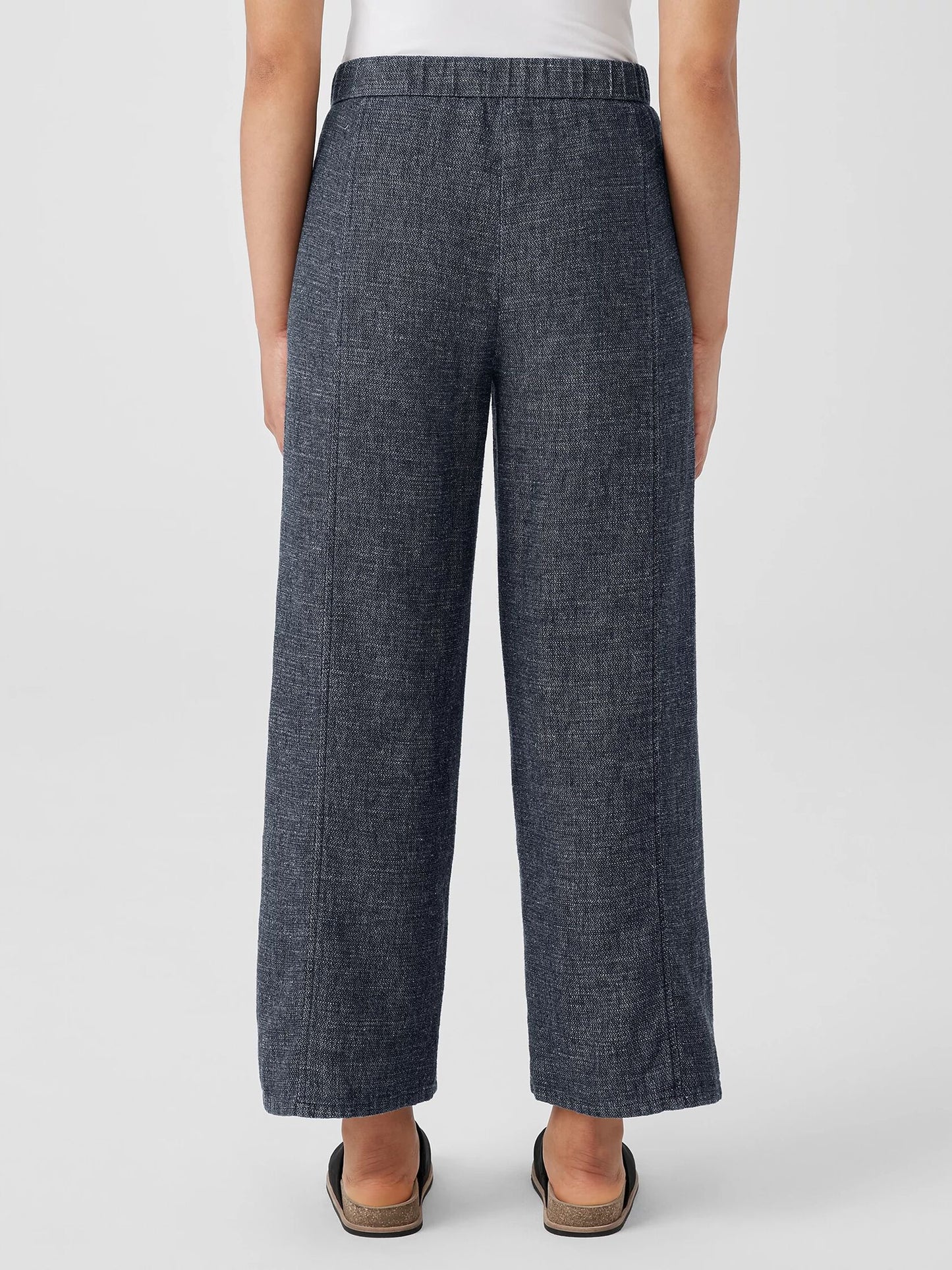 Eileen Fisher Tweed Hemp Cotton Wide Leg Pant