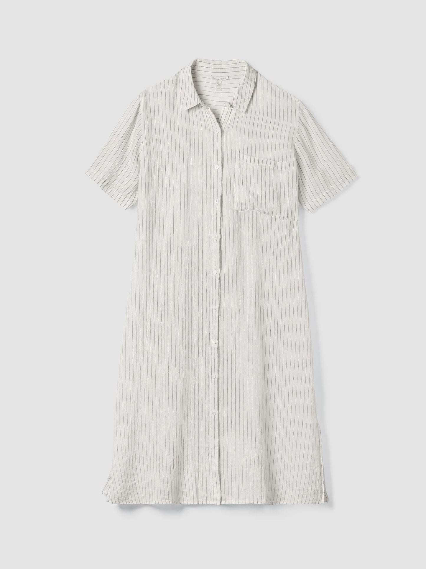Eileen Fisher Puckered Organic Linen Shirt Dress