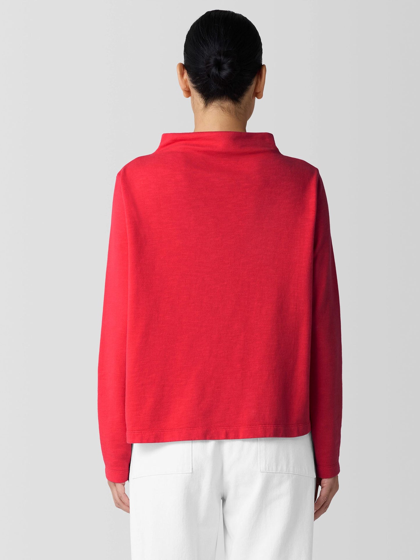 Eileen Fisher Organic Cotton Terry Funnel Neck Top