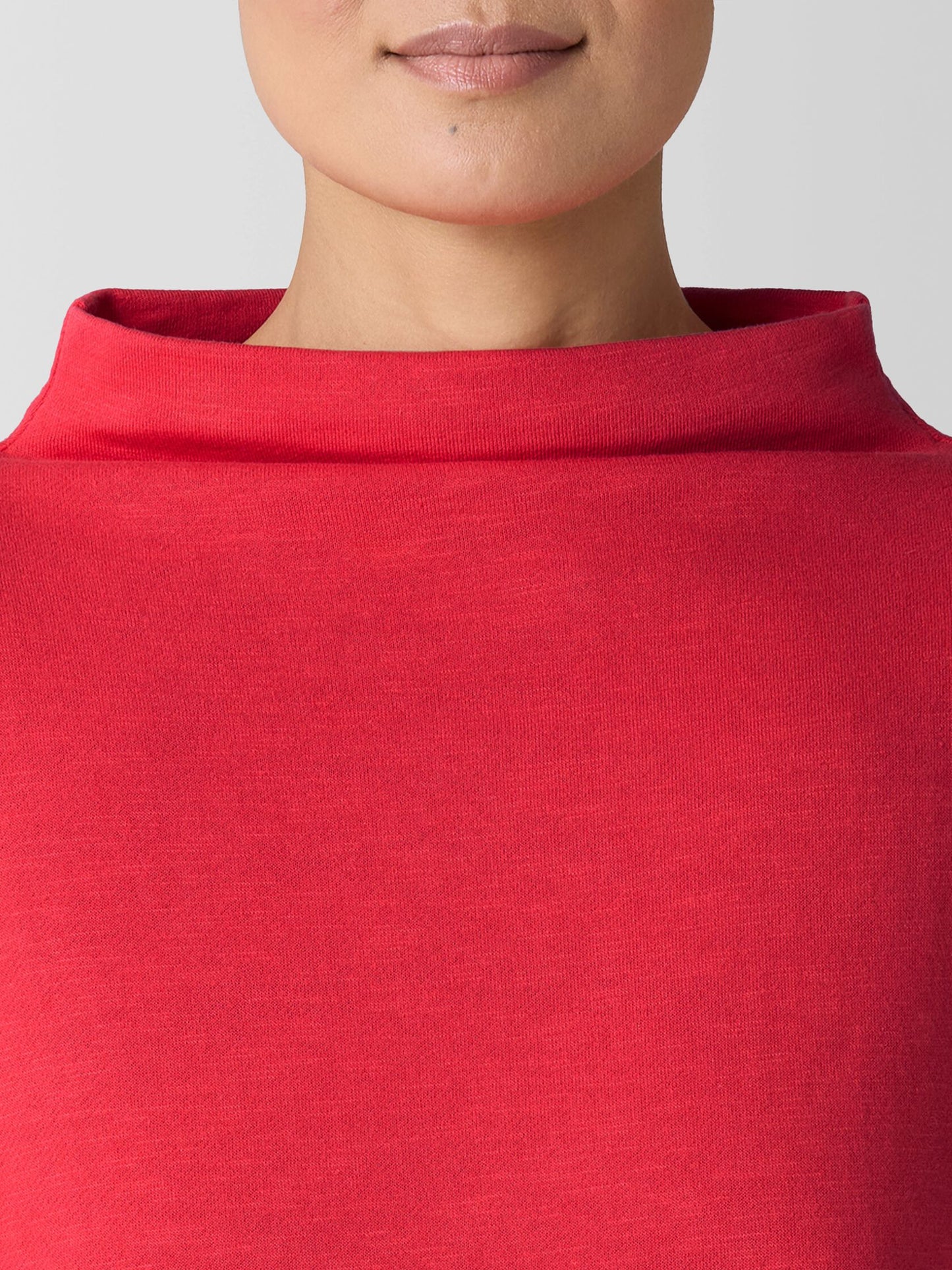 Eileen Fisher Organic Cotton Terry Funnel Neck Top