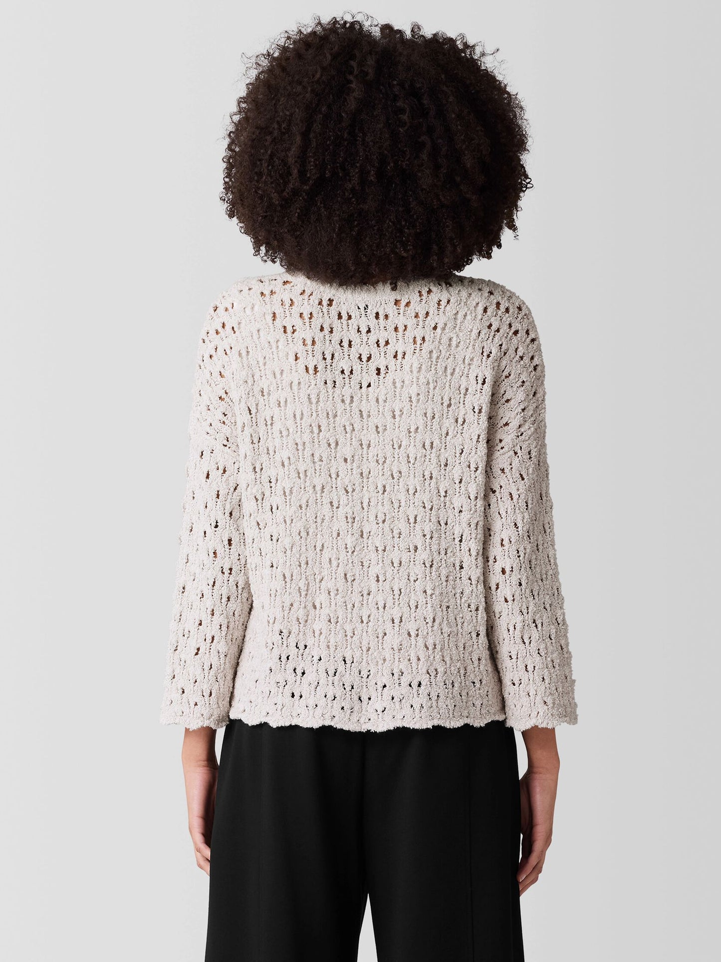 Eileen Fisher Cotton Fluff Open Knit Top