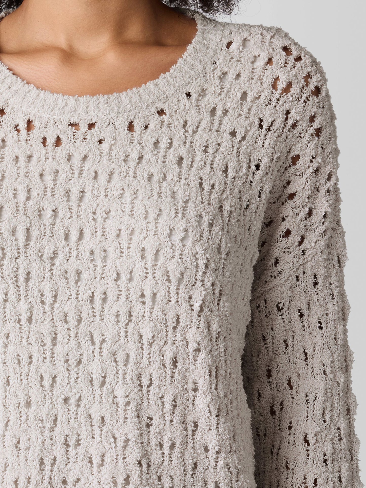 Eileen Fisher Cotton Fluff Open Knit Top