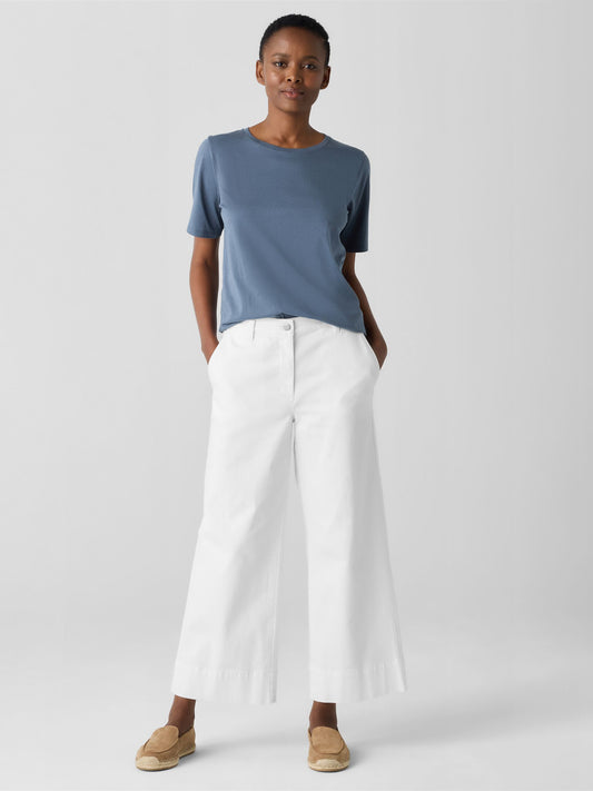 Eileen Fisher Organic Cotton Stretch Denim Wide Leg Pant