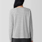 Eileen Fisher Striped Organic Linen Jersey Long Sleeve Top