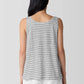 Eileen Fisher Striped Organic Linen Jersey Scoop Neck Tank