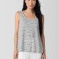 Eileen Fisher Striped Organic Linen Jersey Scoop Neck Tank