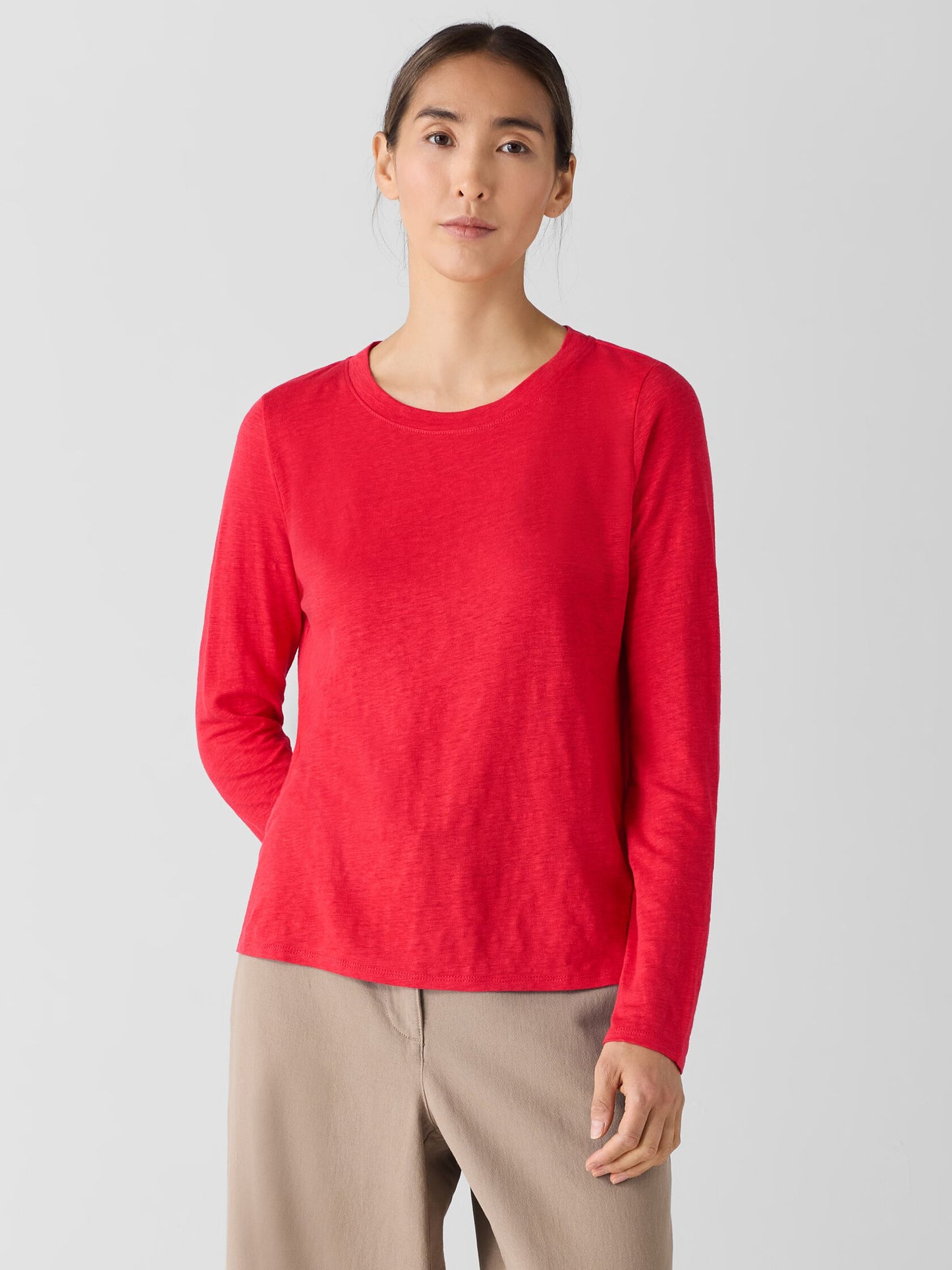 Eileen Fisher Organic Linen Jersey Long Sleeve Top