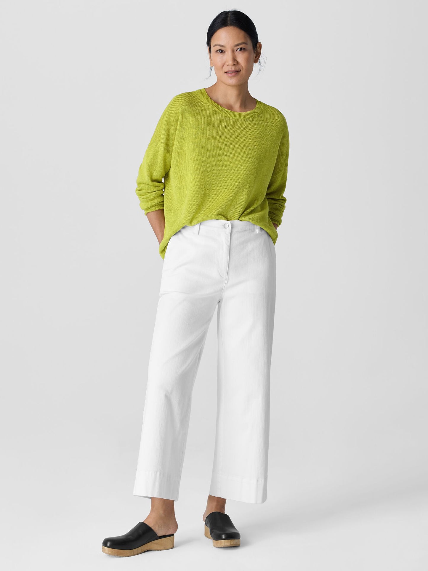 Eileen Fisher Organic Linen Cotton Cord Crew Neck Top