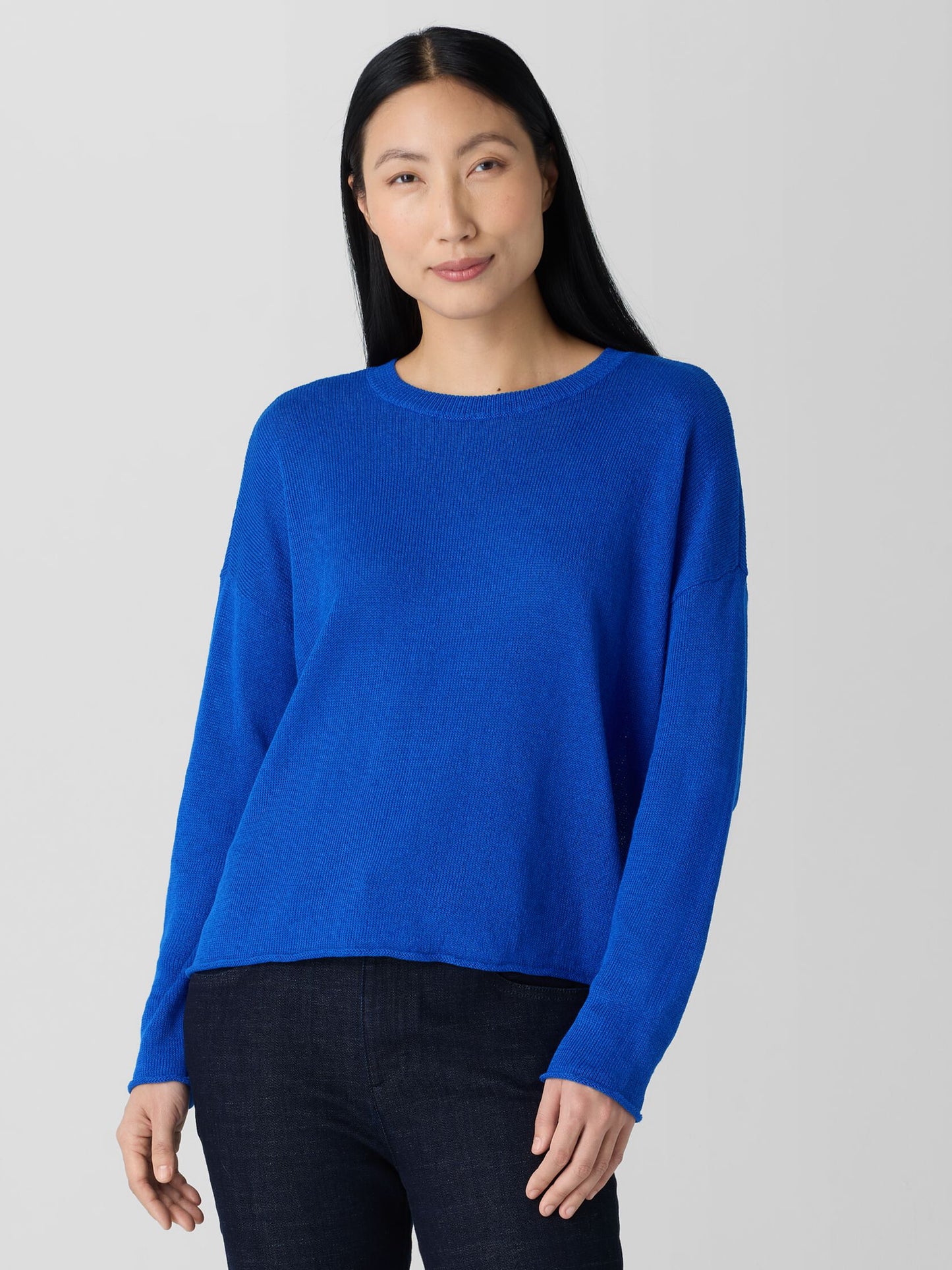 Eileen Fisher Organic Linen Cotton Cord Crew Neck Top