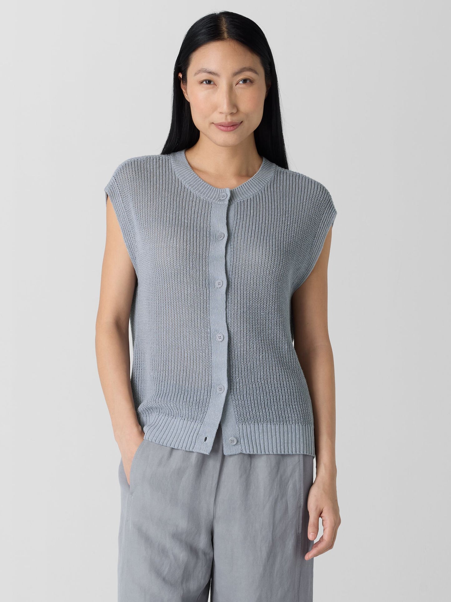 Eileen Fisher Organic Linen Cotton Cord Vest