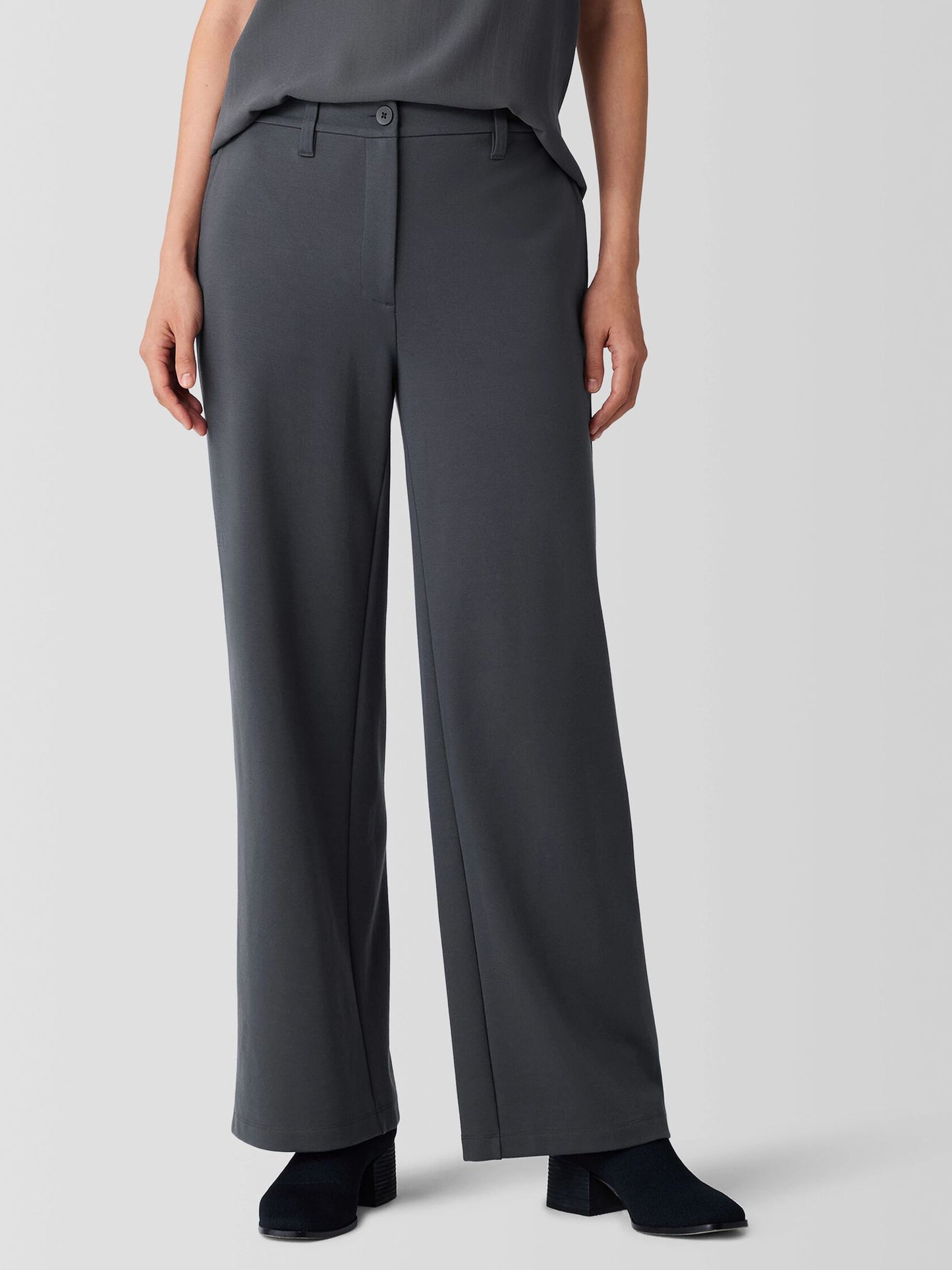 Eileen Fisher Washable Flex Ponte Wide Leg Trouser