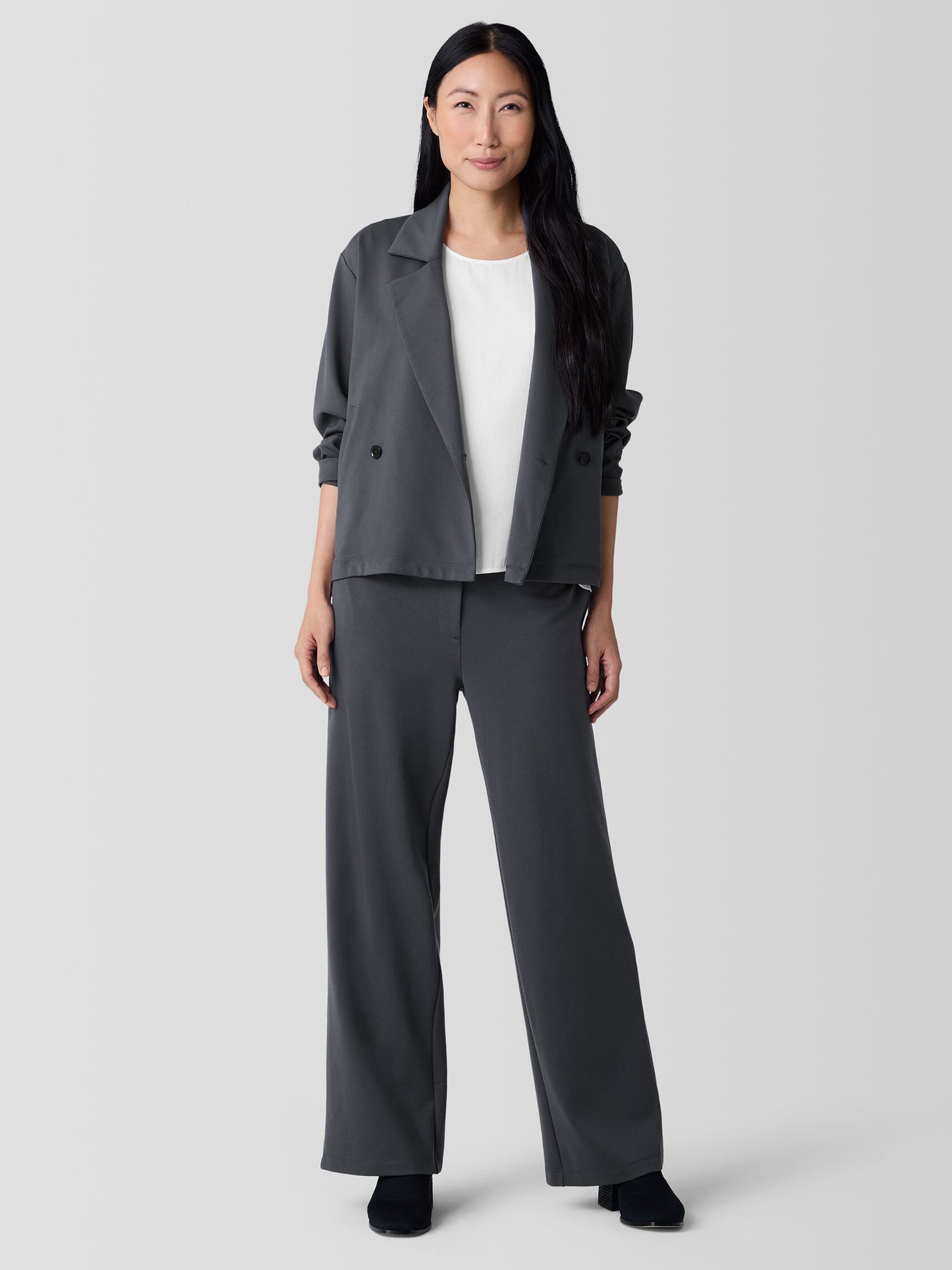 Eileen Fisher Washable Flex Ponte Wide Leg Trouser