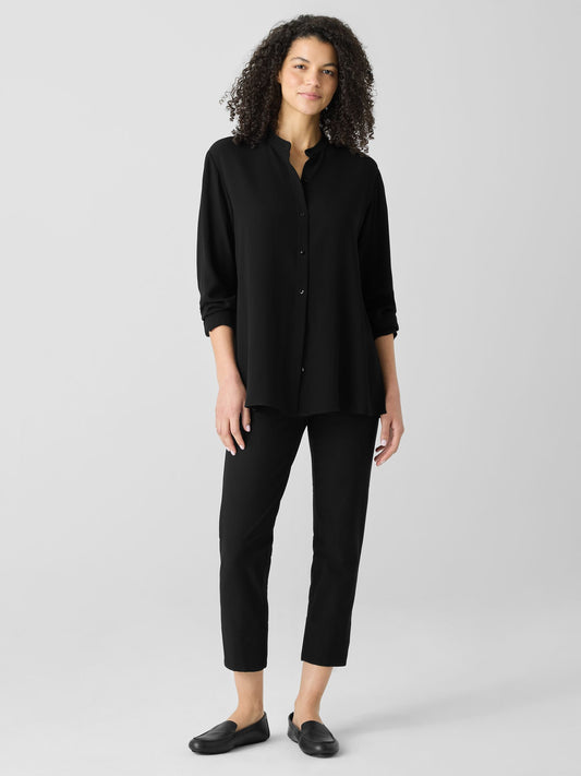 Eileen Fisher Washable Stretch Crepe Slim Back Slit Pant
