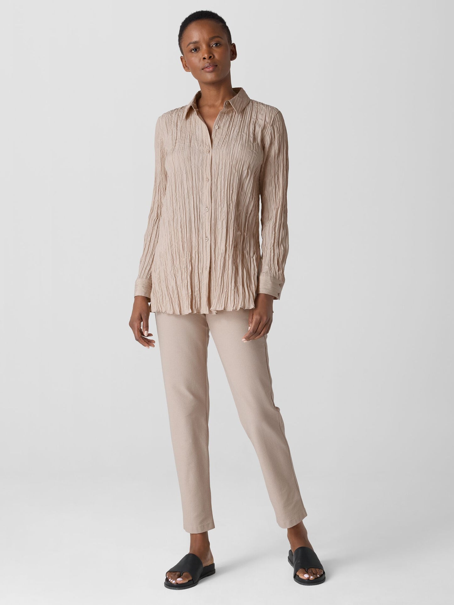 Eileen Fisher Washable Stretch Crepe Slim Ankle Pant