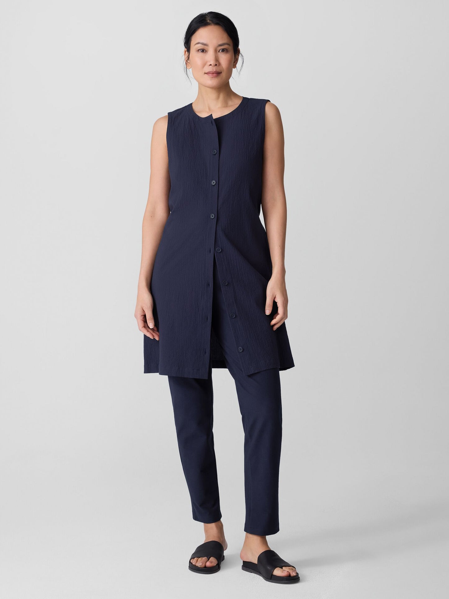 Eileen Fisher Washable Stretch Crepe Slim Ankle Pant