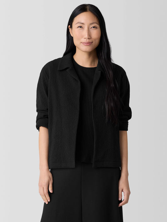 Eileen Fisher Organic Cotton Tweed Classic Collar Jacket