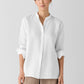 Eileen Fisher Organic Cotton Ripple Mandarin Collar Shirt