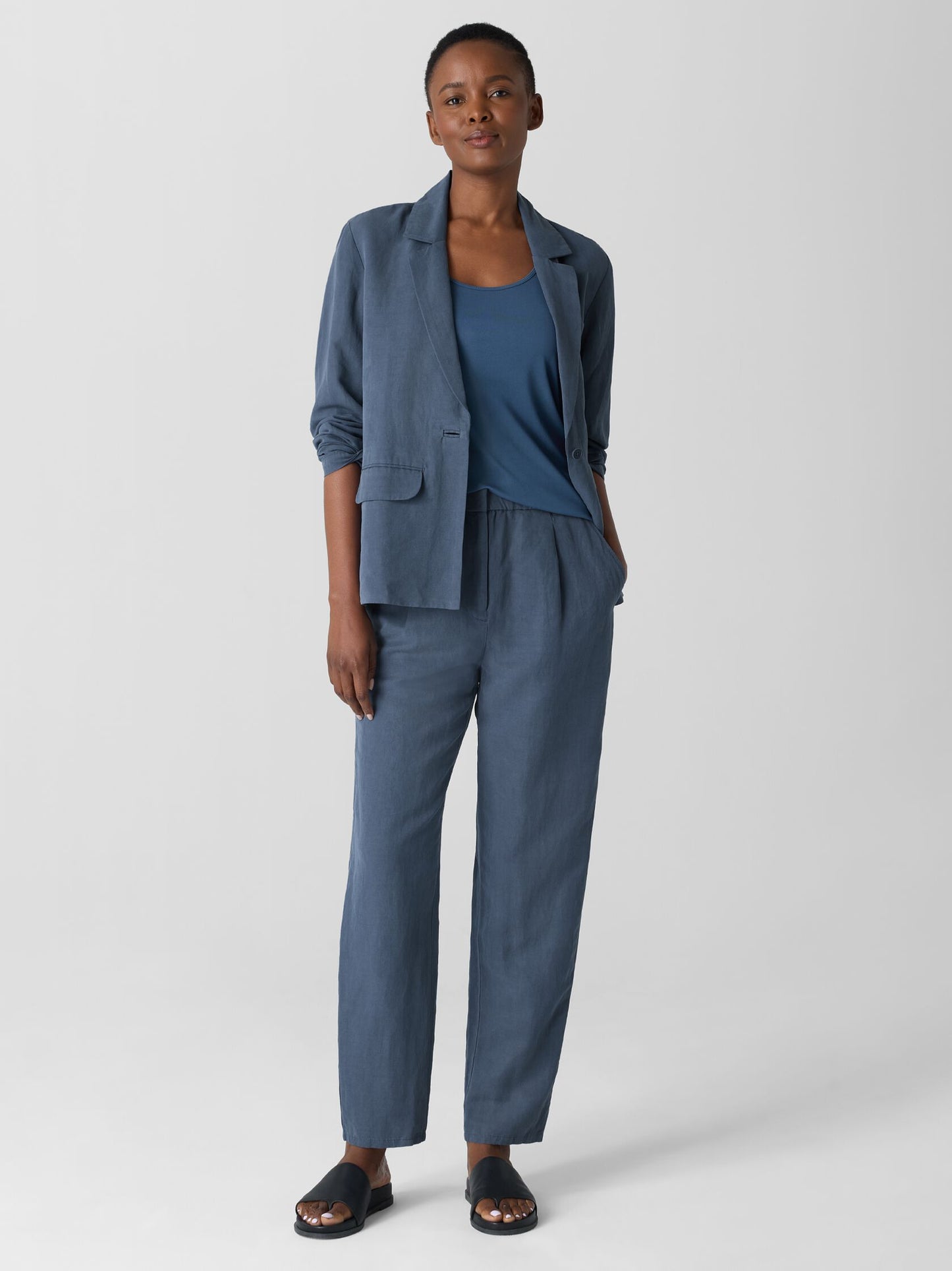 Eileen Fisher Linen Silk Twill Tapered Pant