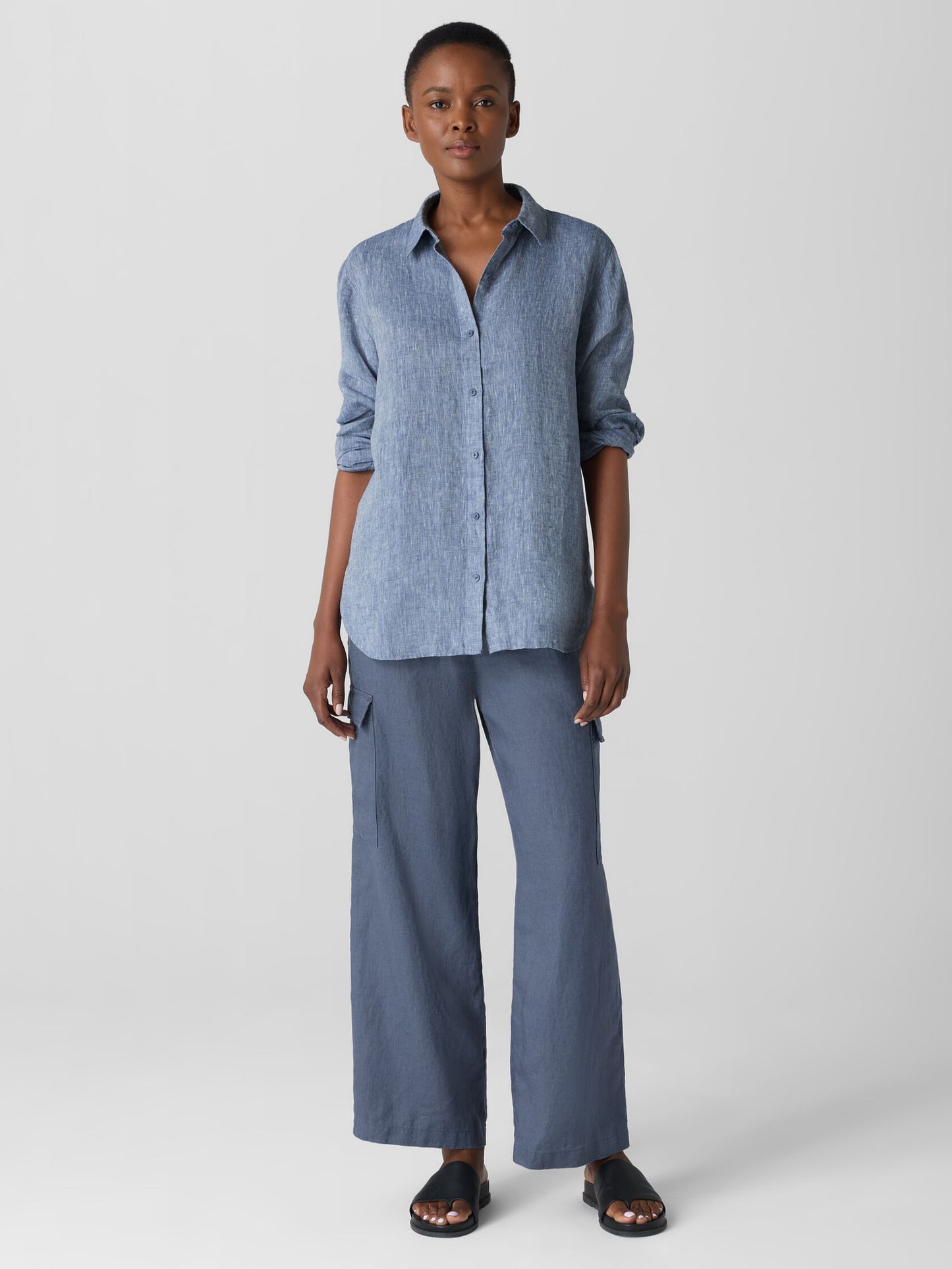 Eileen Fisher Organic Linen Classic Collar Shirt