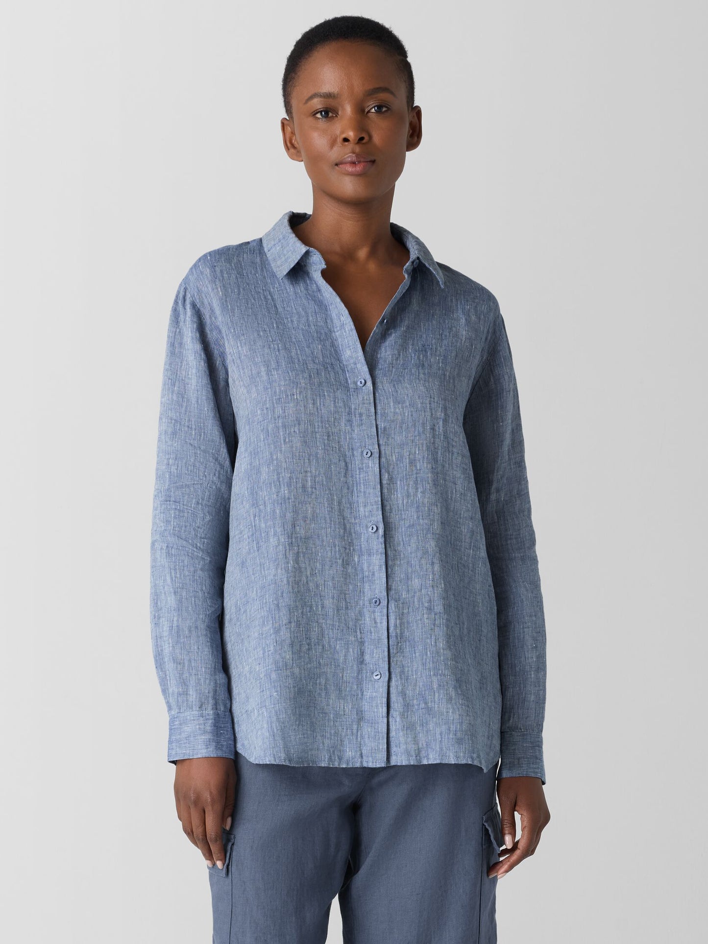 Eileen Fisher Organic Linen Classic Collar Shirt