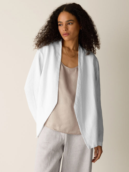 Eileen Fisher High Colar Cut-Away Jacket