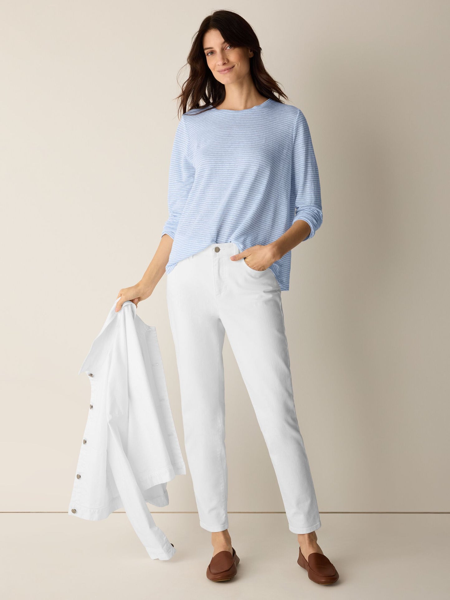 Eileen Fisher Crew Neck Long Sleeve T-shirt