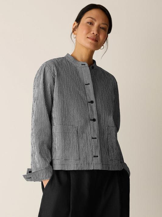 Eileen Fisher Mandarin Collar Shirt