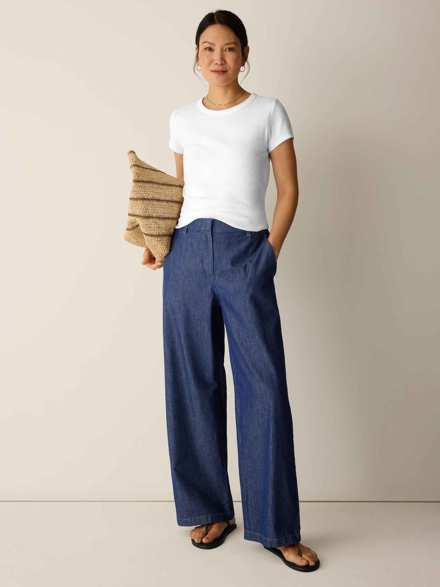 Eileen Fisher High Waisted Wide Trouser
