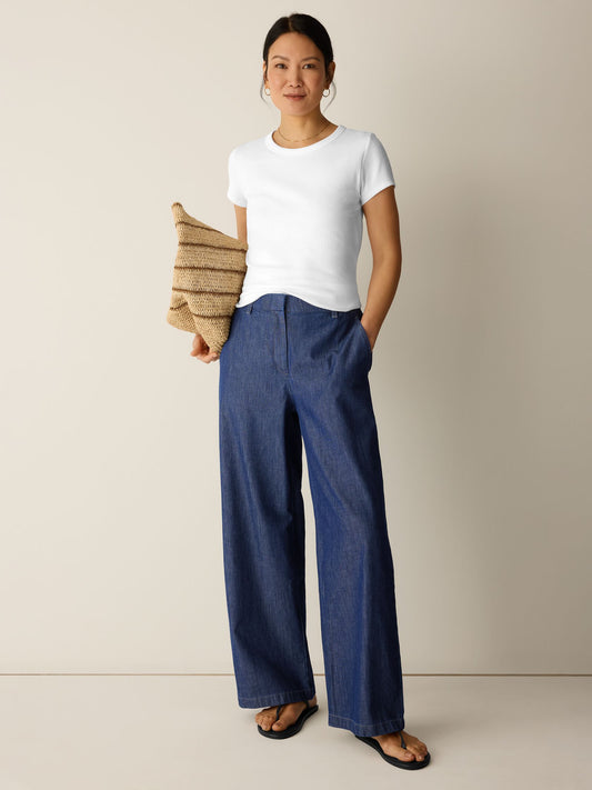 Eileen Fisher High Waisted Wide Trouser