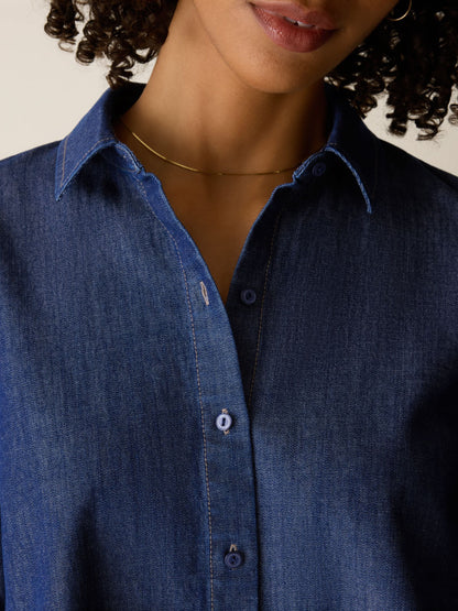 Eileen Fisher Classic Collar Short A-Line Shirt