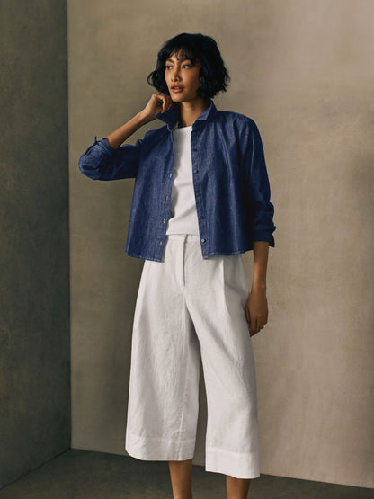 Eileen Fisher Classic Collar Short A-Line Shirt