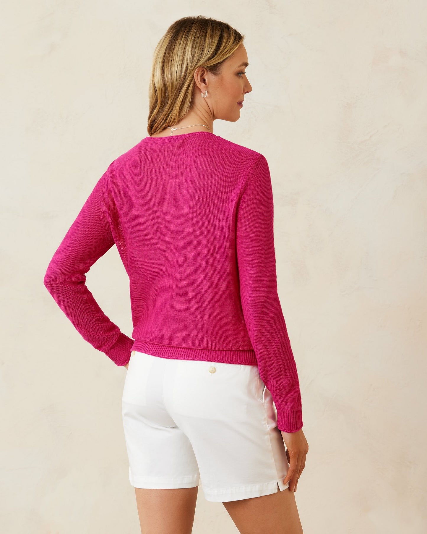 Tommy Bahama Cedar Linen Long Sleeve V-Neck Sweater