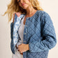 Tommy Bahama Quilted Denim Crop Jacket