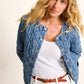 Tommy Bahama Quilted Denim Crop Jacket