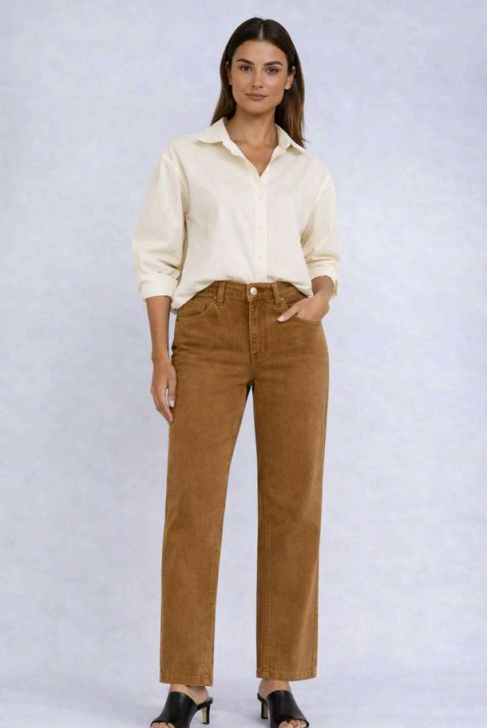 Carreli 5-Pocket Straight Leg Corduroy Pant