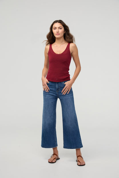 DUER Performance Denim+ High Rise Wide Leg Crop