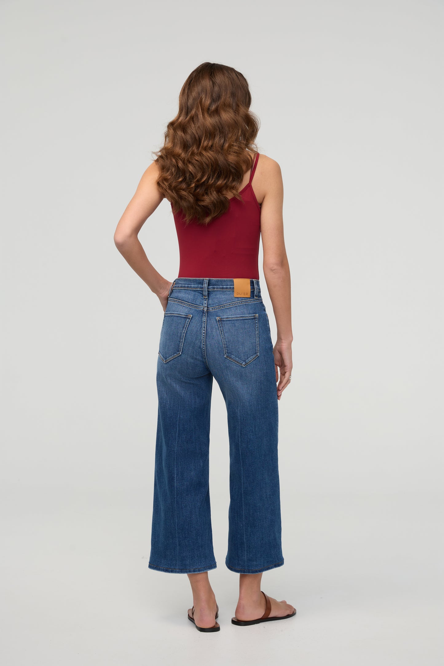 DUER Performance Denim+ High Rise Wide Leg Crop