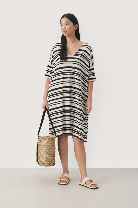 Part Two Gericka Stripe Jersey T-Shirt Dress