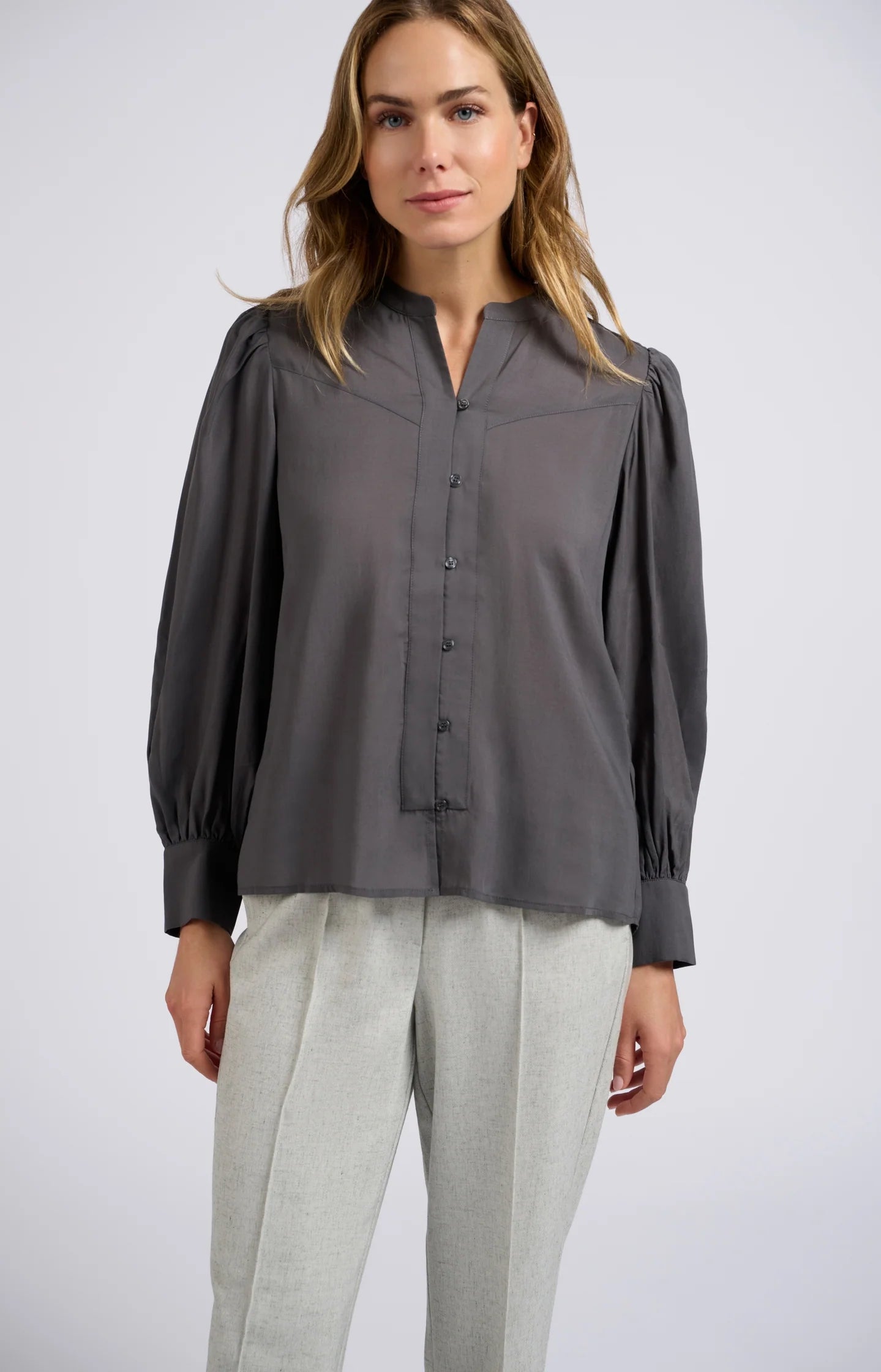 YAYA Blouse with Balloon Sleeves