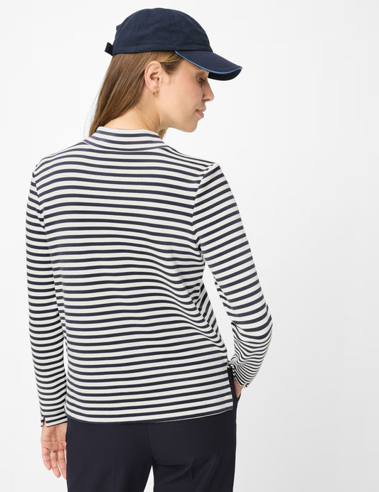 Brax Billy Stripe Mock Neck Top