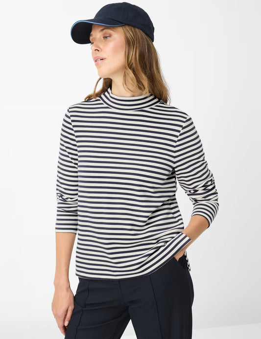 Brax Billy Stripe Mock Neck Top