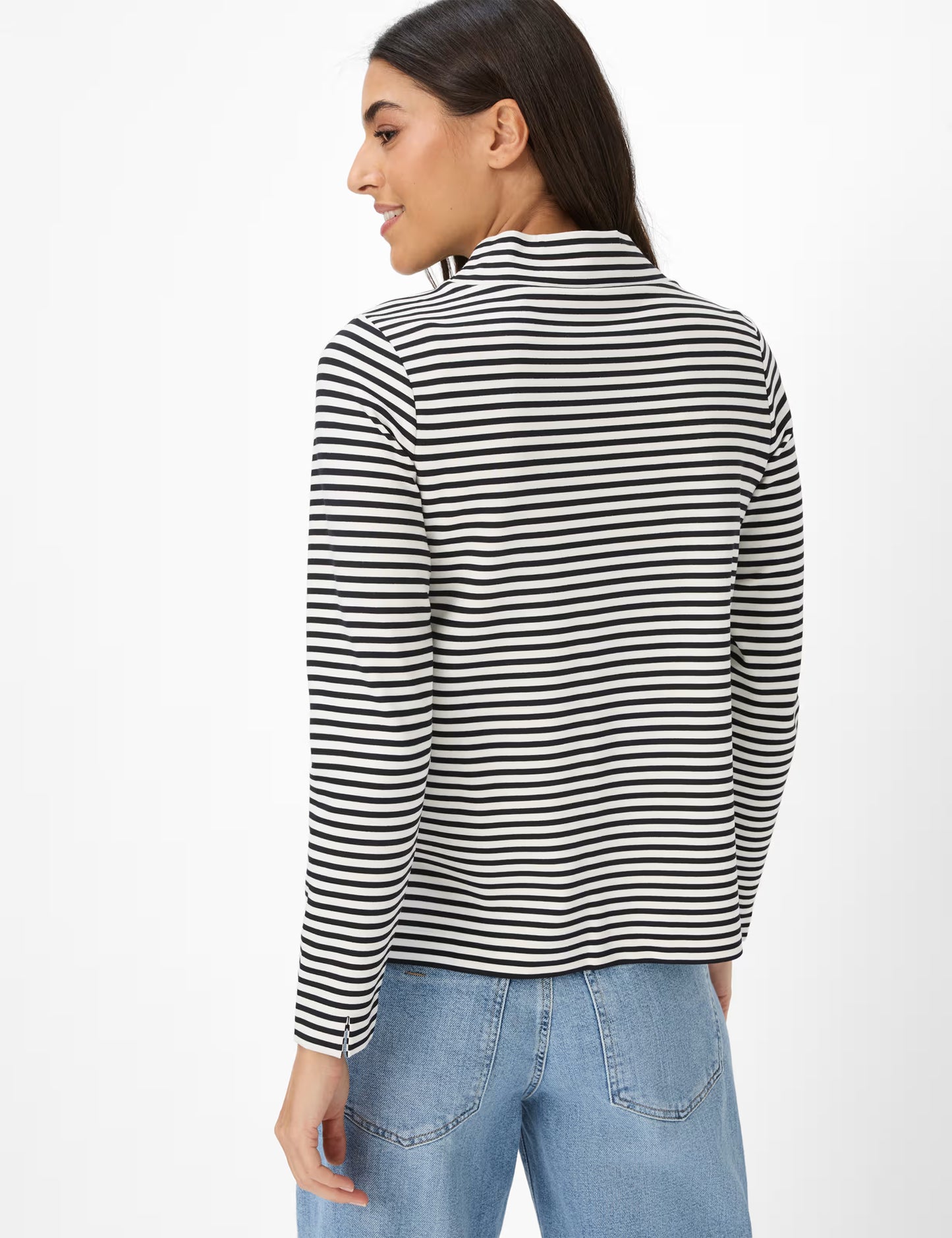 Brax Billy Jersey Stripe High Neck Top