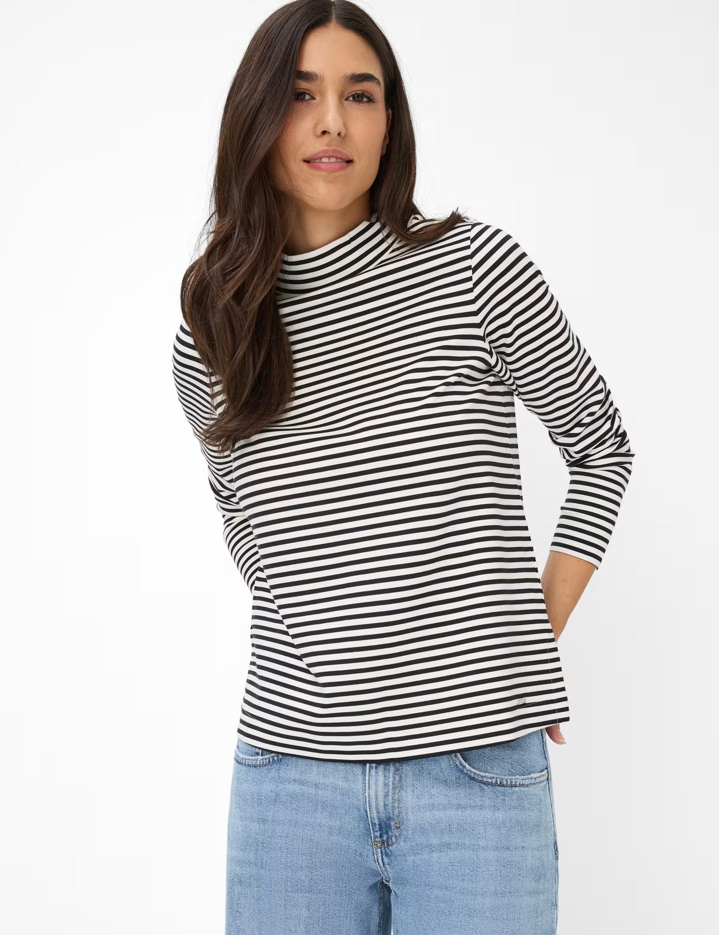 Brax Billy Jersey Stripe High Neck Top