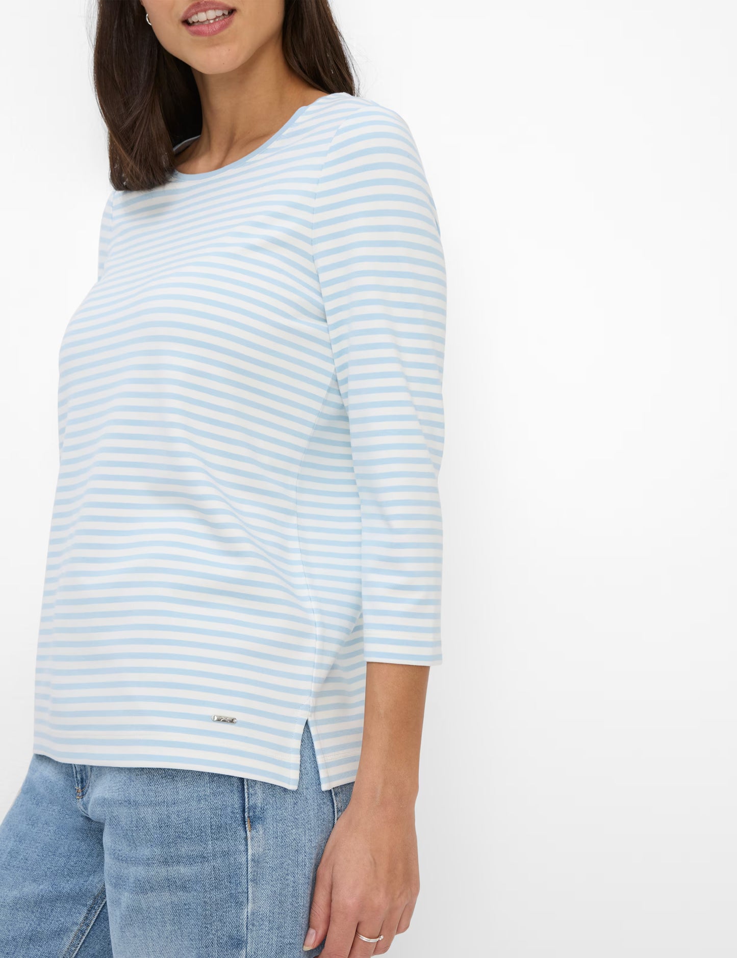 Brax Bonnie Stripe Jersey Crew Neck Top