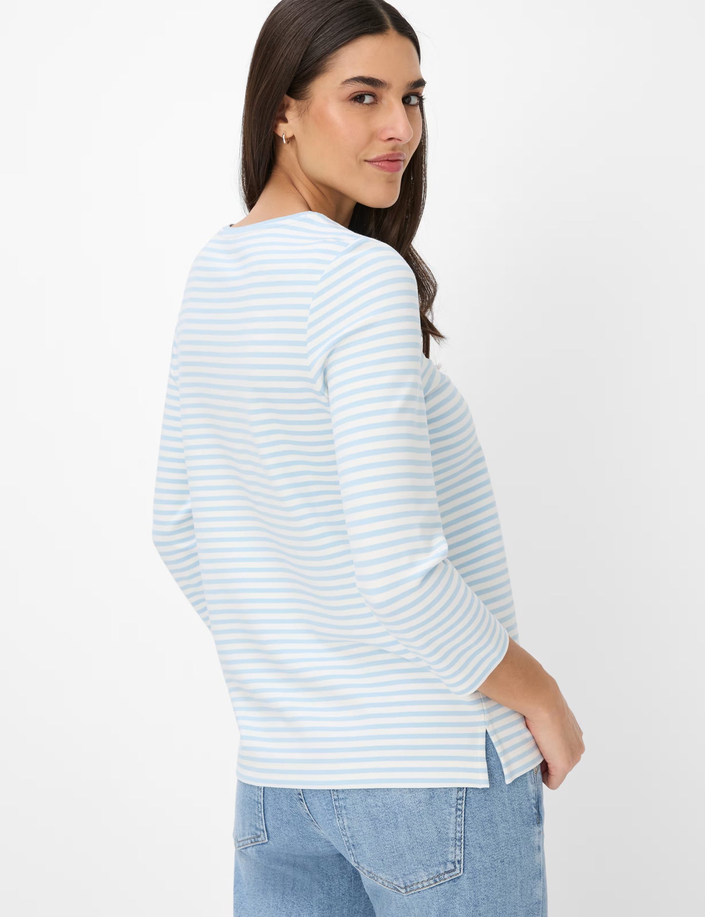 Brax Bonnie Stripe Jersey Crew Neck Top