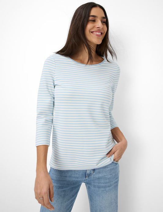 Brax Bonnie Stripe Jersey Crew Neck Top