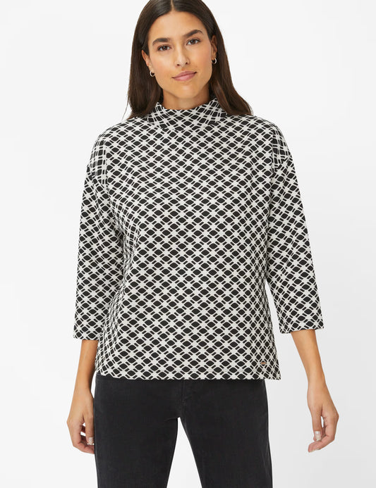 Brax Cindy Mock Neck Print Pullover