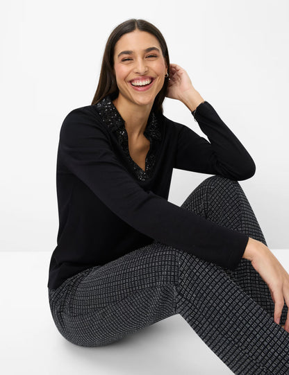 Brax Clea Sequin Polo Shirt