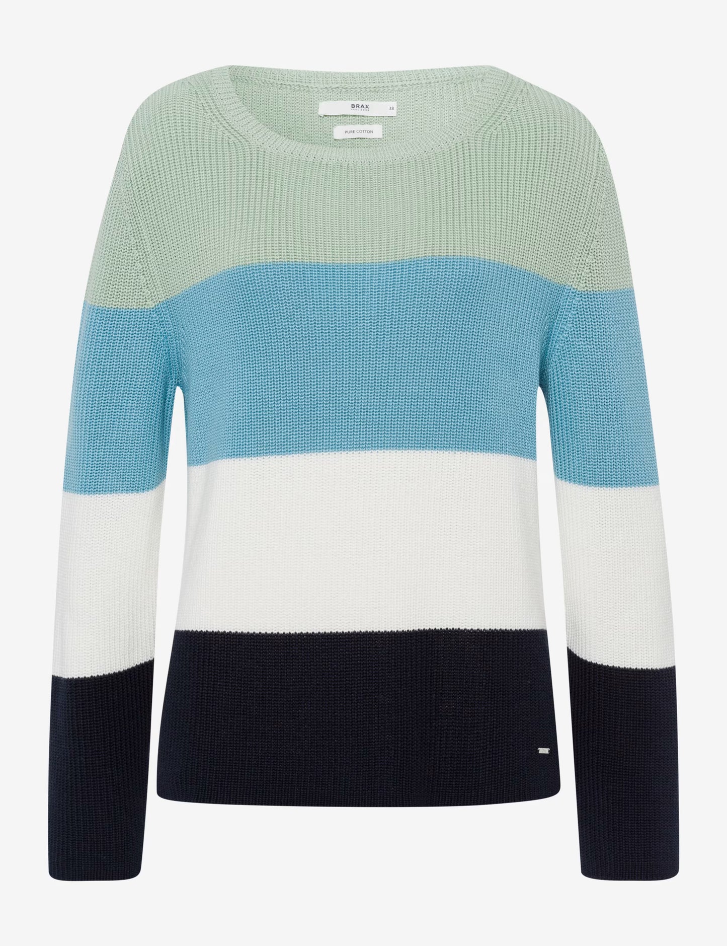 Brax Leslie Cotton Knit Colour Block Sweater